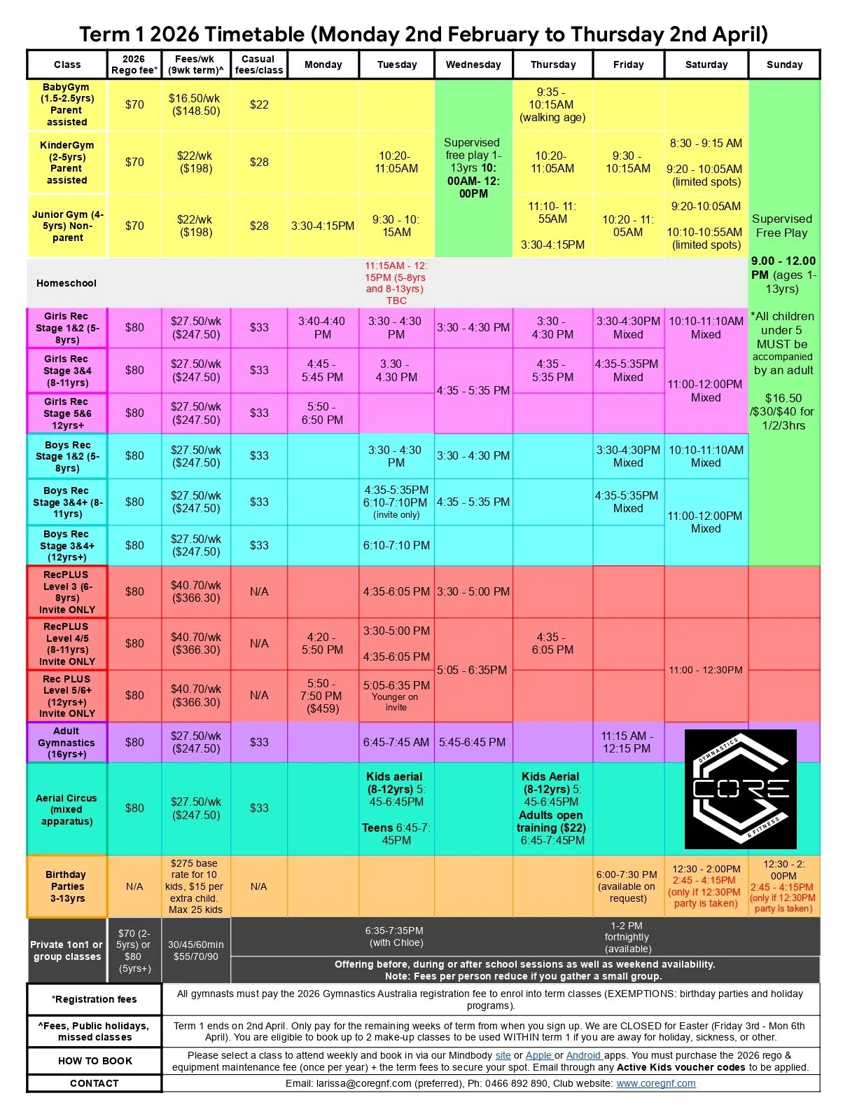 Core Gymnastics and Fitness