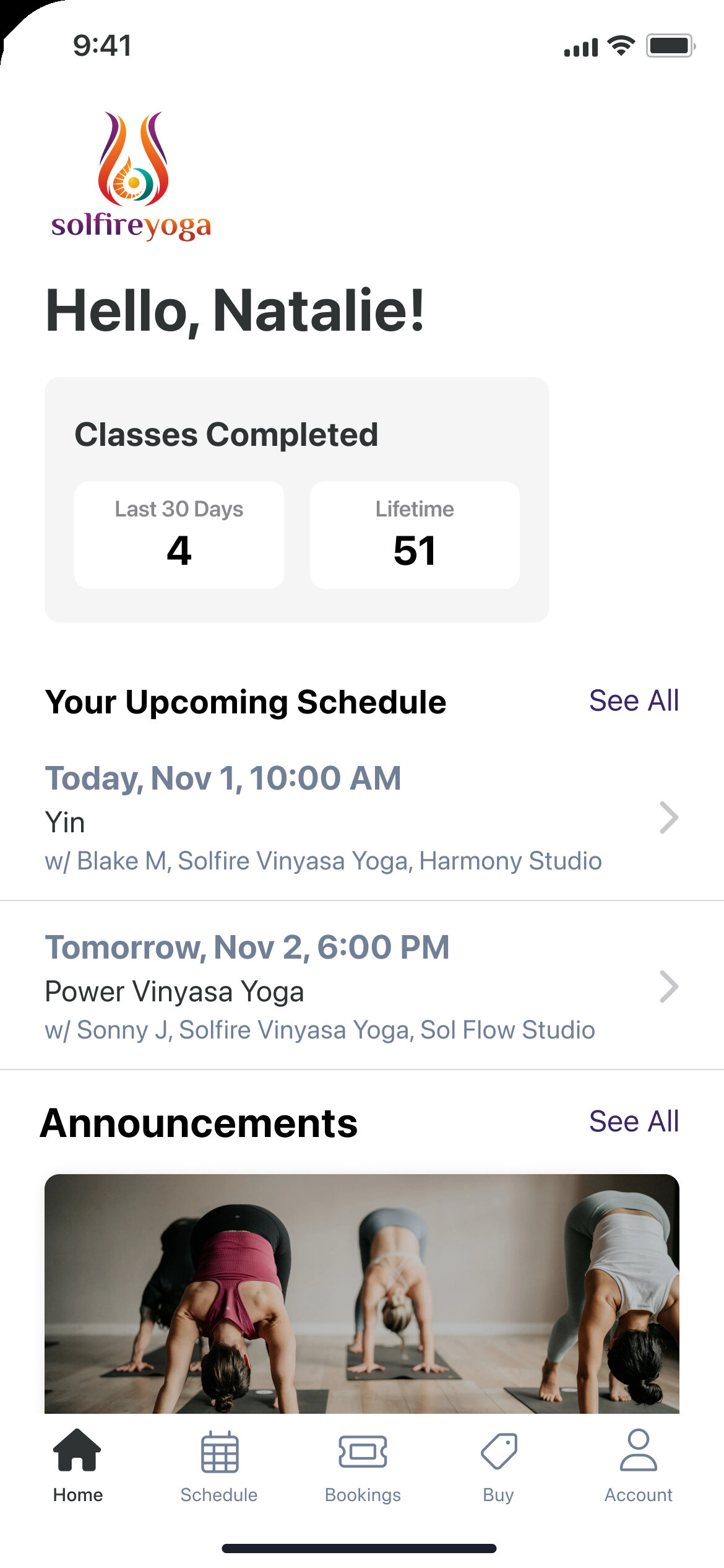 Solfire Vinyasa Yoga